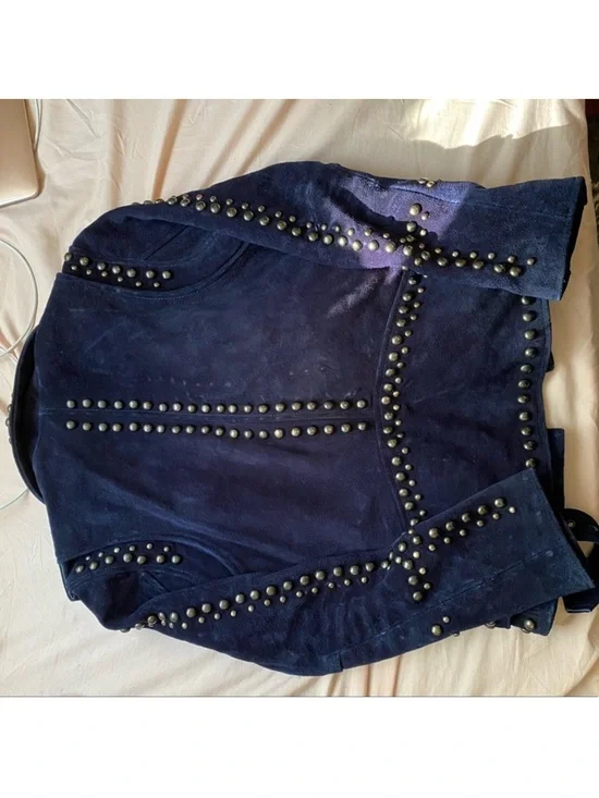Free People ( Understated leather & Love Lemons Collab) Studded Suede Biker - Picture 2 of 2